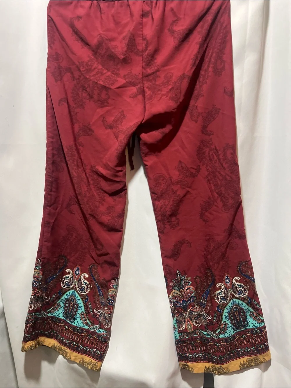 Bebop Boho Paisley Wide Leg Pull-On Pants Size M